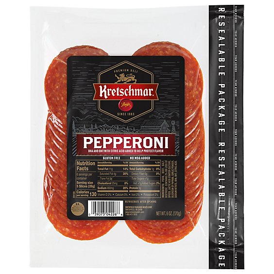 Kretschmar Classic Deli Pre-Sliced Pepperoni - 6 Oz