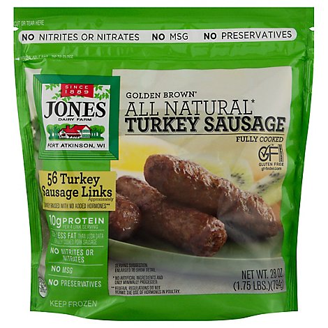 Golden Brown All Natural Turkey Sausage Links Minimum 56 Links Bag 28 Oz. - 28 OZ
