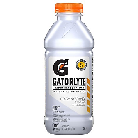 Gatorade Gatorlyte Electrolyte Beverage Cherry Lime Naturally Flavored Bottle - 20 OZ