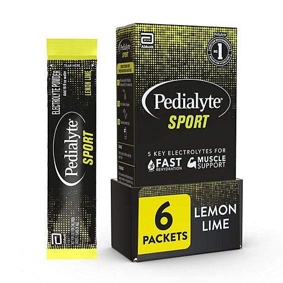Pedialyte Sport Lemon Lime Pwdr - 6-.49 OZ