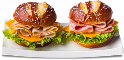 ReadyMeals Ham & Turkey Pretzel Duo Sandwich Ready2Eat - Each - Image 1