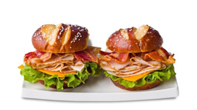 ReadyMeals Turkey Bacon & Cheddar Pretzel Duo Sandwich - Ready2Eat - Each