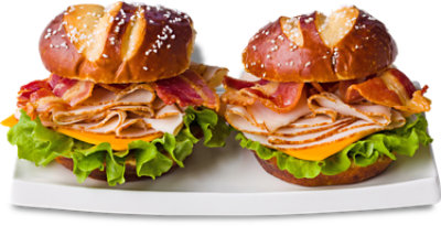 ReadyMeals Turkey Bacon & Cheddar Pretzel Duo Sandwich Ready2Eat - Each - Image 1
