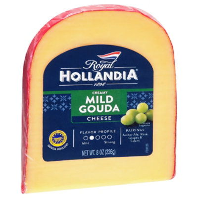 Royal Hollandia Chs Red Wax Gouda Block - 8 OZ - Image 1