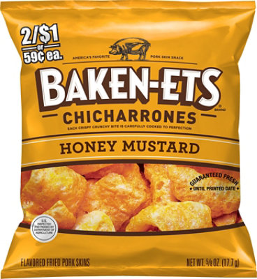 Baken-ets Chicharrones Fried Pork Skins Honey Mustard - .625 OZ - Image 2