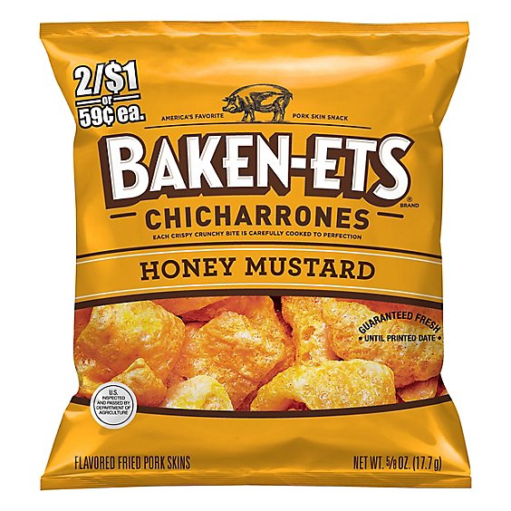 Baken-ets Chicharrones Fried Pork Skins Honey Mustard - .625 OZ