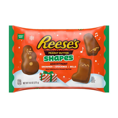 REESE'S Assorted Milk Chocolate Peanut Butter Shapes Christmas Candy Bag - 9.6 Oz - Image 1