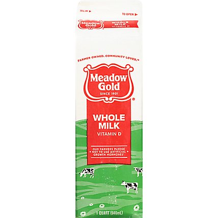 Meadow Gold Whole Milk Paper Carton - 1 Quart - Image 1