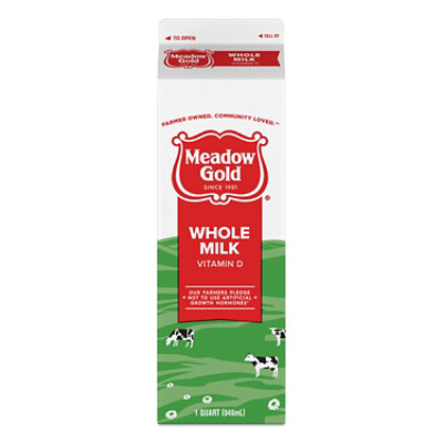 Meadow Gold Whole Milk Paper Carton - 1 Quart