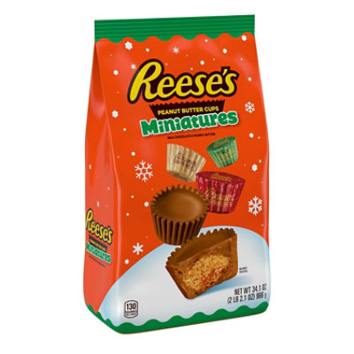 Reese's Miniatures Milk Chocolate Peanut Butter Cups Candy Bulk Bag - 34.1 Oz