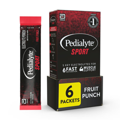 Pedialyte Sport Fruit Punch Pwdr - 6-.49 OZ