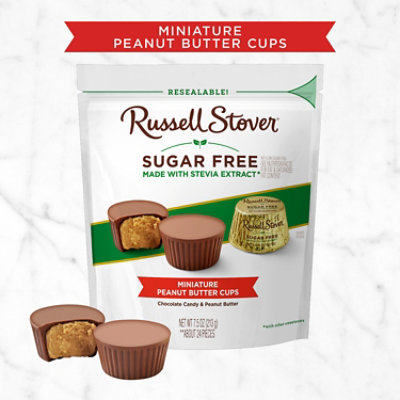 Russell Stover Sugar Free Miniature Peanut Butter Cup Chocolate Candy - 7.5 Oz - Image 2