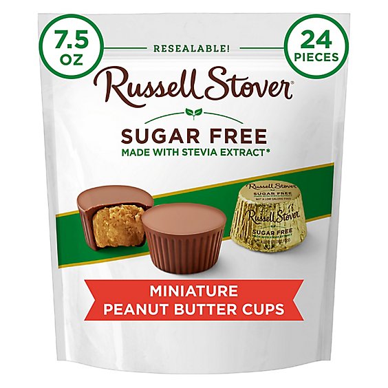 Russell Stover Sugar Free Miniature Peanut Butter Cup Chocolate Candy - 7.5 Oz