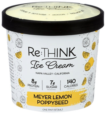 ReThink Lemon Poppyseed Ice Cream - 14 Oz
