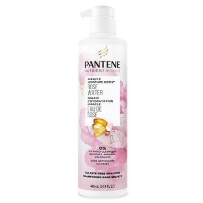 Pantene Nutrient Blends Moisture With Rose Water Sulfate Free Shampoo - 14.8 Oz - Image 8