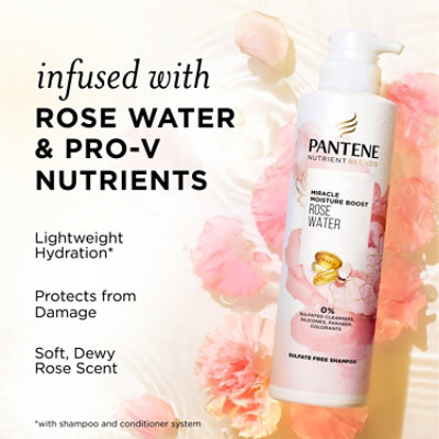 Pantene Nutrient Blends Moisture With Rose Water Sulfate Free Shampoo - 14.8 Oz - Image 2