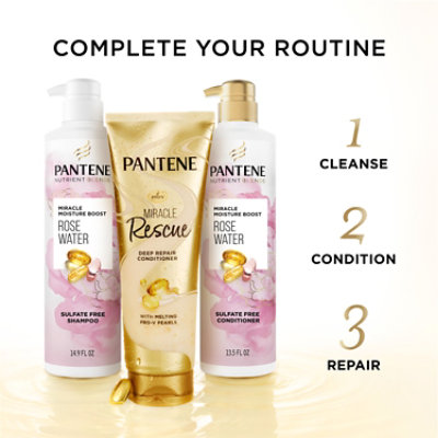 Pantene Nutrient Blends Moisture With Rose Water Sulfate Free Shampoo - 14.8 Oz - Image 7