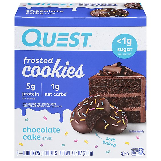 Quest Frosted Cookies Choc Cake - 8-0.88 OZ