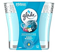 Glade Aqua Waves Fragrance Infused With Essential Oils Lead Free 1 Wick Candle - 3.4 Oz