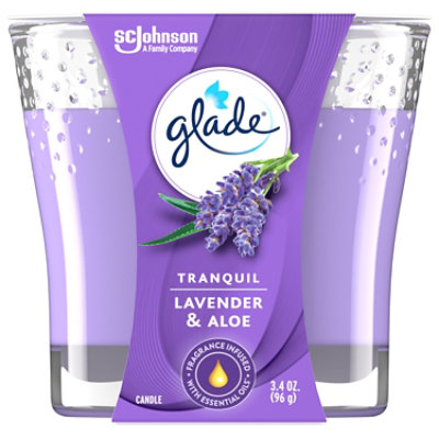 Glade Tranquil Lavender And Aloe Fragrance Infused With Essential Oils 1 Wick Candle - 3.4 Oz - Image 1