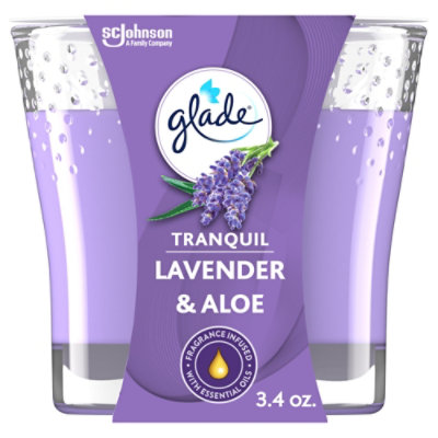 Glade Tranquil Lavender And Aloe Fragrance Infused With Essential Oils 1 Wick Candle - 3.4 Oz - Image 2