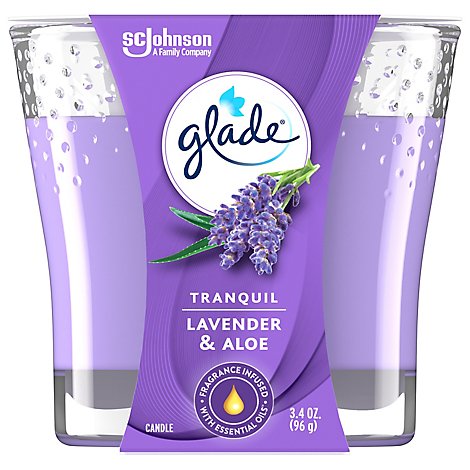 Glade Tranquil Lav & Aloe Small Candle - 3.4 OZ