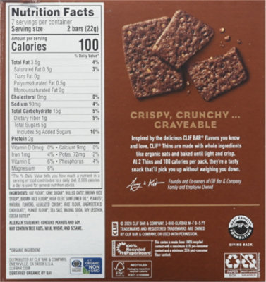 CLIF THINS Chocolate Peanut Brownie Bars -7-.78 Oz - Image 6