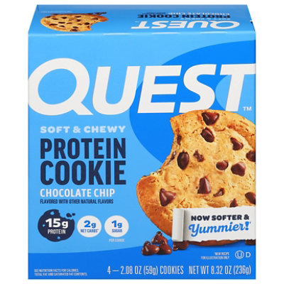 Quest Protein Cookie Choc Chip - 4-2.08 OZ - Image 3