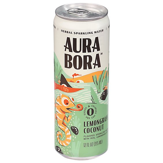 Aura Bora Water Sparkling Lemongrass Coconut - 12 FZ