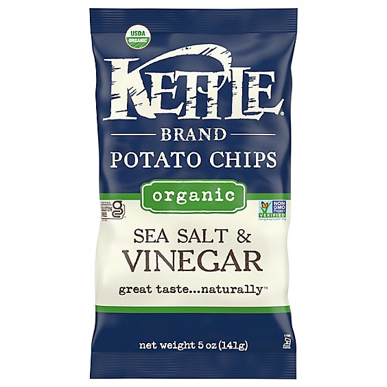 Kettle Foods Potato Chip Seasalt Vinegar Organic - 5 OZ