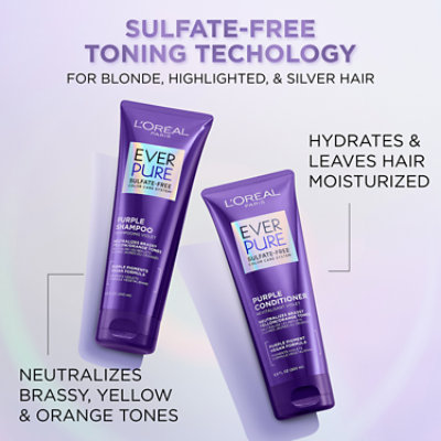 L'Oreal Paris Sulfate Free Purple Conditioner for Toning Blonde Hair EverPure - 6.8 Fl. Oz. - Image 2