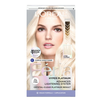 L'Oreal Paris Feria Lightening System with Purple Conditioner Hyper Platinum Kit - Each