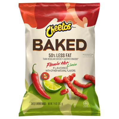 Cheetos Baked Cheese Flavored Snacks Flamin Hot Limon - 7.625 OZ