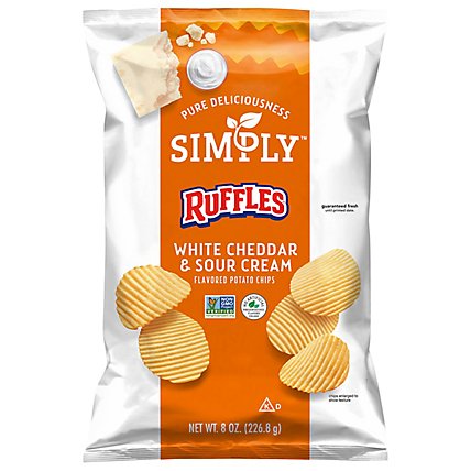 Ruffles Simply Potato Chips White Cheddar & Sour Cream - 8 OZ - Image 3