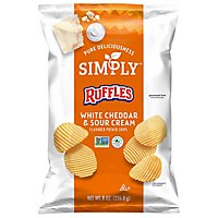 Ruffles Simply Potato Chips White Cheddar & Sour Cream - 8 OZ - Image 3