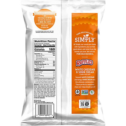 Ruffles Simply Potato Chips White Cheddar & Sour Cream - 8 OZ - Image 6