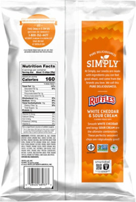 Ruffles Simply Potato Chips White Cheddar & Sour Cream - 8 OZ - Image 6