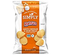 Ruffles Simply Potato Chips White Cheddar & Sour Cream - 8 OZ
