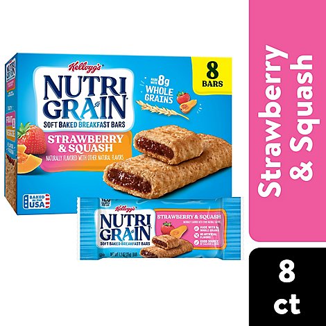 Nutri-Grain Soft Baked Breakfast Bars Made with Whole Grains Strawberry & Squash 8 Count - 9.8 Oz