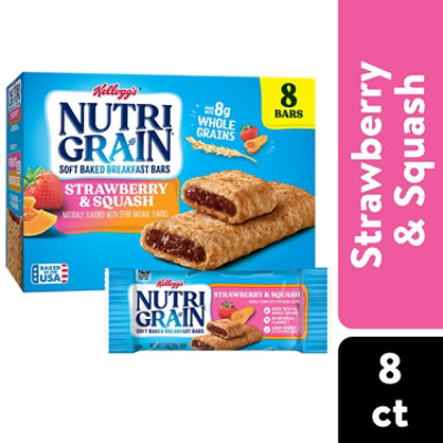 Nutri-Grain Soft Baked Strawberry and Squash Whole Grains Breakfast Bars 8 Count - 9.8 Oz