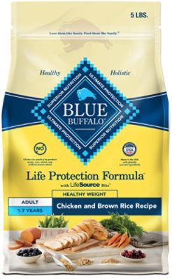 Blue Buffalo Life Protection Formula Healthy Adult Dry Dog Food Chicken & Brown Rice Recipe 5 Lb - Image 1