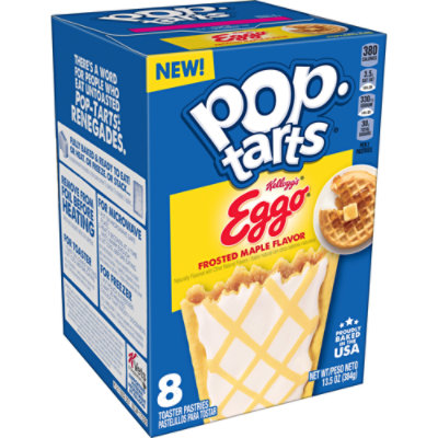 Kellogg's Pop-Tarts Eggo Breakfast Foods Frosted Maple Flavor Toaster Pastries 8 Count - 13.5 Oz