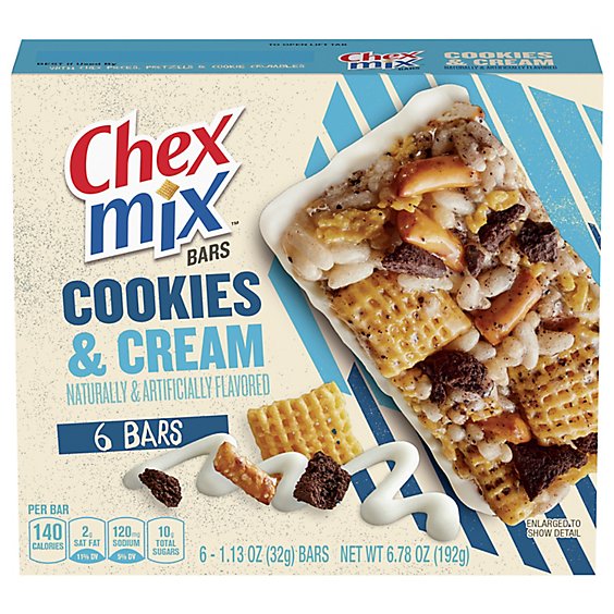 Chex Mix Cookies & Cream Bars 6 Count - 6.78 Oz