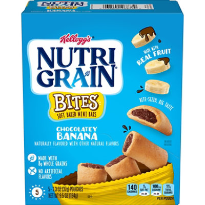 Nutri-Grain Mini Chocolatey Banana Whole Grains Breakfast Bars 5 Count - 6.5 Oz