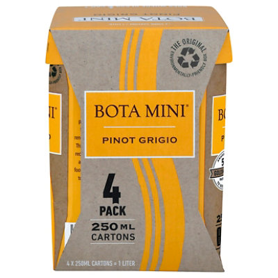 Bota Mini Pinot Grigio Tetra Wine - 4-250 Ml - Image 3