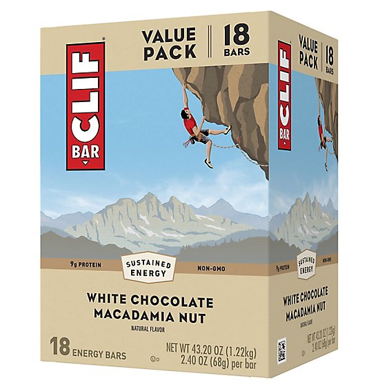CLIF BAR White Chocolate Macadamia Bars - 18-2.4 Oz
