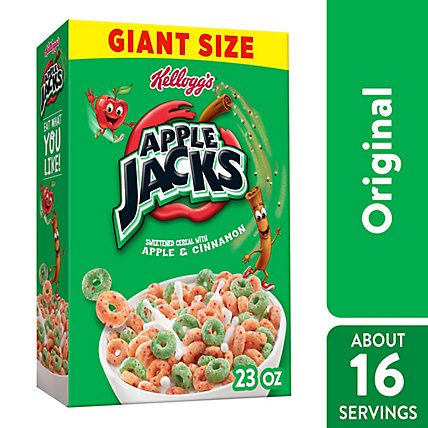 Kellogg's Apple Jacks 8 Vitamins and Minerals Original Breakfast Cereal - 23 Oz - Image 1