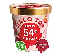 Halo Top Strawberry Fruit Sorbet Summer Frozen Dessert - 16 Fl. Oz.