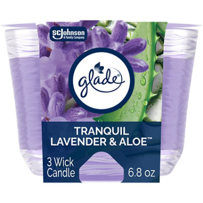 Glade Tranquil Lavender And Aloe Infused With Essential Oils 3 Wick Candle Freshener - 6.8 Oz - Image 2