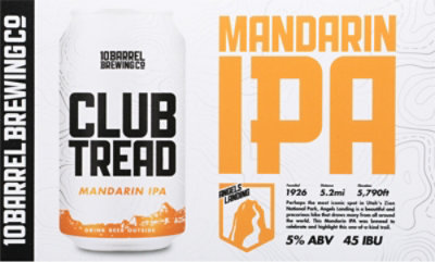 10 Barrel Club Tread Mandarin Ipa In Cans - 6-12 FZ - Image 4